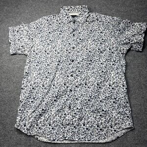 Robert Graham Modern Americana Men's Large Blue Floral Short Sleeve‎ Shirt